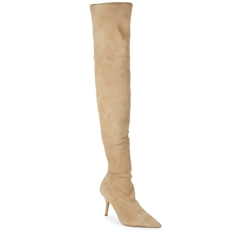 Brand New YEEZY OVER THE KNEE SUEDE BOOTS  Beige